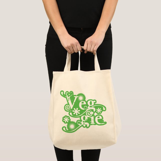 Tote Bag Veggie vintage © Pour les végétariens Vegetariens  (Devant (produit))