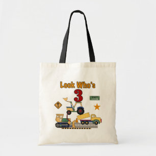 Tote Bag Véhicules de construction 3e chemises d'anniversai