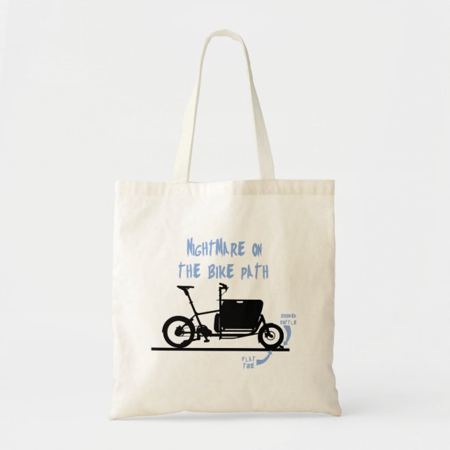 Tote Bag vélo à cargaison cauchemar, Cargo e-bike nightmare (Devant)