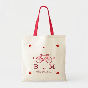 Tote Bag vélo avec initiales et nom personnalisé