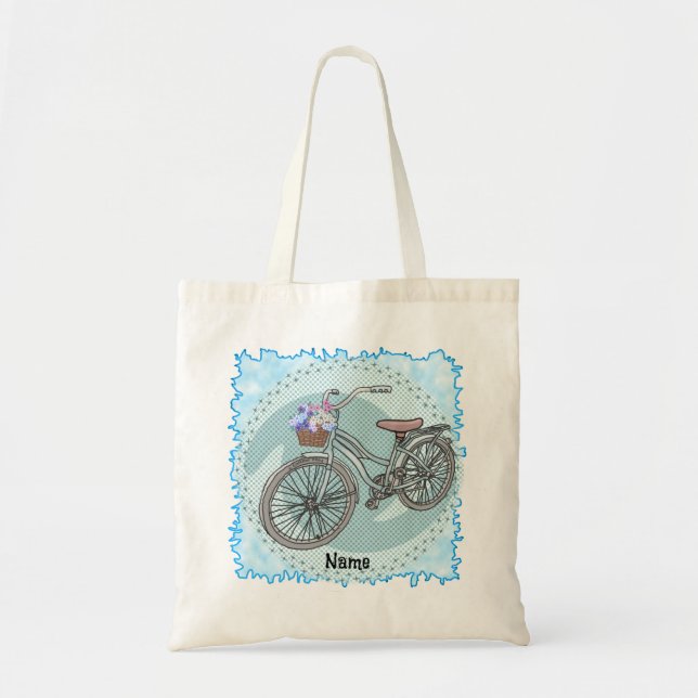 Tote Bag Vélo Bleu  (Devant)