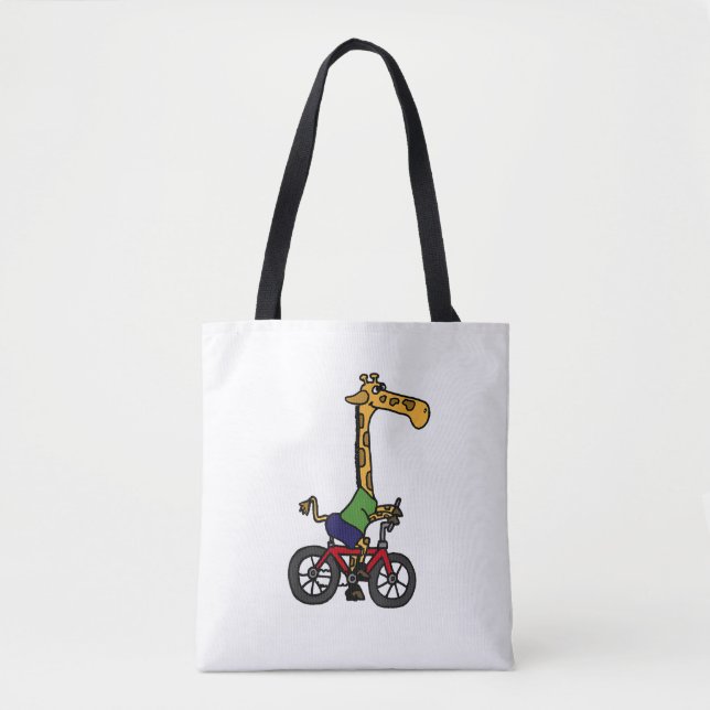 Tote Bag Vélo cool Giraffe équitation (Devant)
