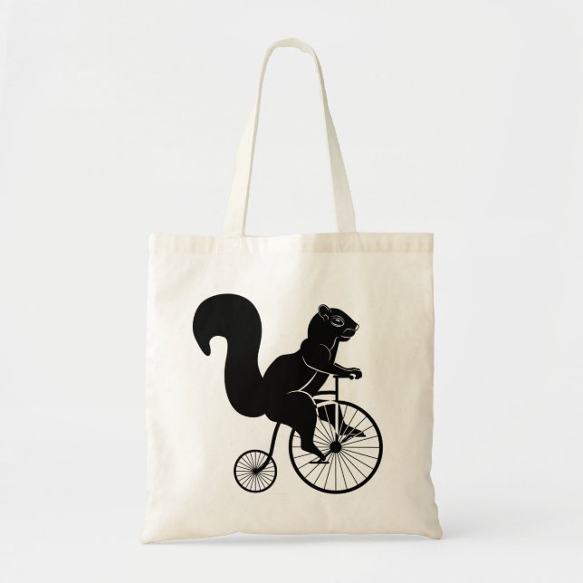 Tote Bag Vélo de cru d'équitation d'écureuil (Devant)