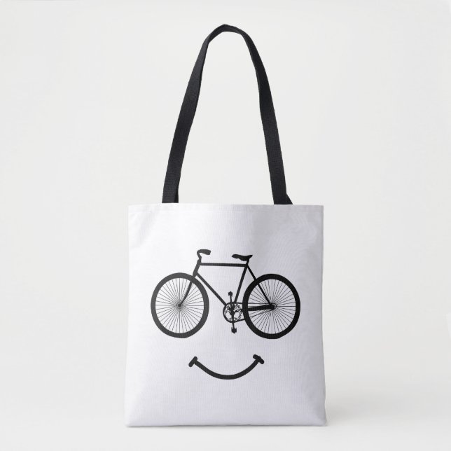 Tote Bag Vélo et sourire T-shirt Tee - shirt de vélo Blac (Devant)