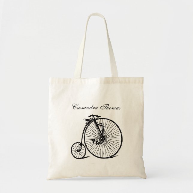 Tote Bag Vélo Velocipede Penny Farthing vintage (Devant)
