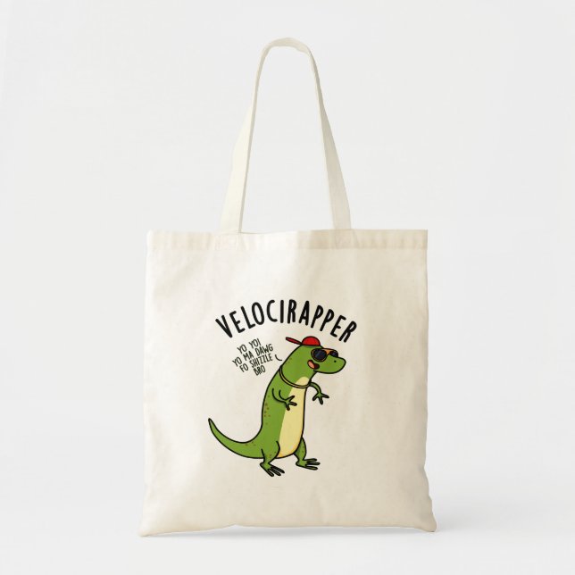 Tote Bag Veloci-rapper Dinosaure Drôle (Devant)