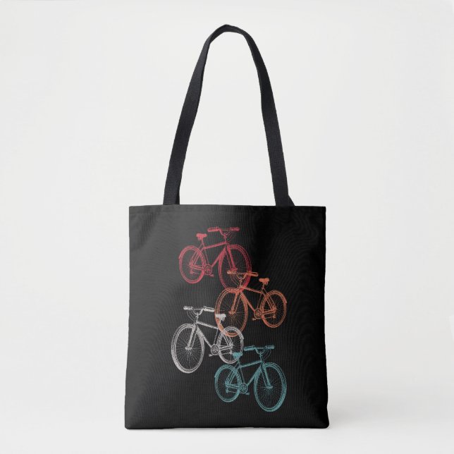 Tote Bag Vélos colorés (Devant)