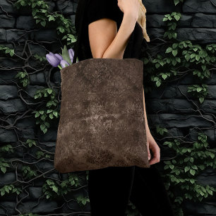 Tote Bag Velvety Bronze Damask Grunge baroque Brown