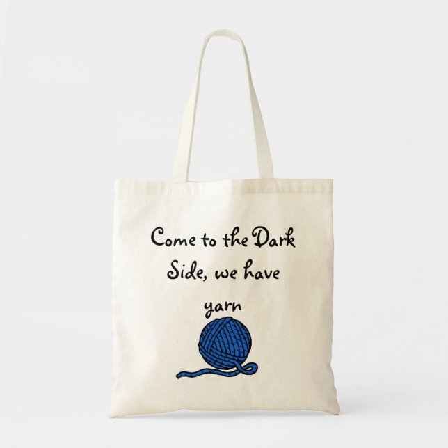 Tote Bag Venez au côté en noir, nous avons le fil (Devant)