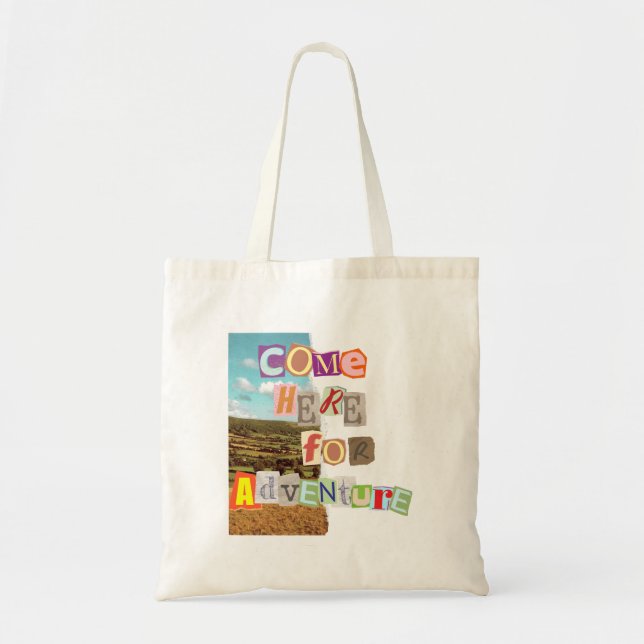 Tote Bag Venez ici pour aventure.bw (Devant)