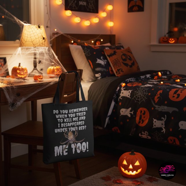Tote Bag Vengeance drôle d'araignée Halloween (Sleep tight. The spider didn’t forget. 🕷️🖤)