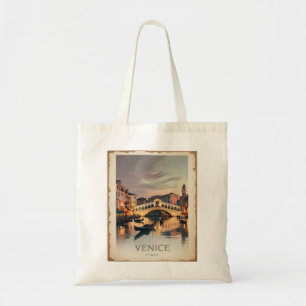 Tote Bag Venise Italie Pont Rialto Vintage Crépuscule Rusti