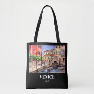 Tote Bag Venise Italie Stylo et lave aquarelle