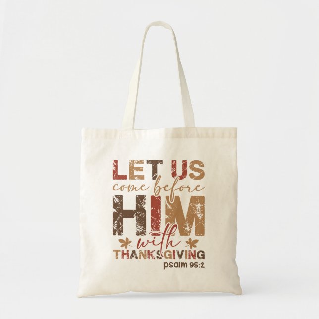 Tote Bag Venons devant Lui avec actions de grâces  (Devant)