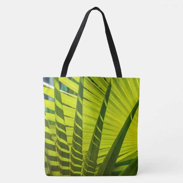 Tote Bag Ventilateur Feuille Palm, Kauai, Hawaiian Beach Ba (Devant)
