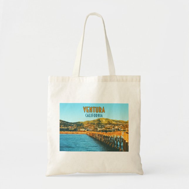 Tote Bag Ventura Pier Beach Californie Vintage (Devant)
