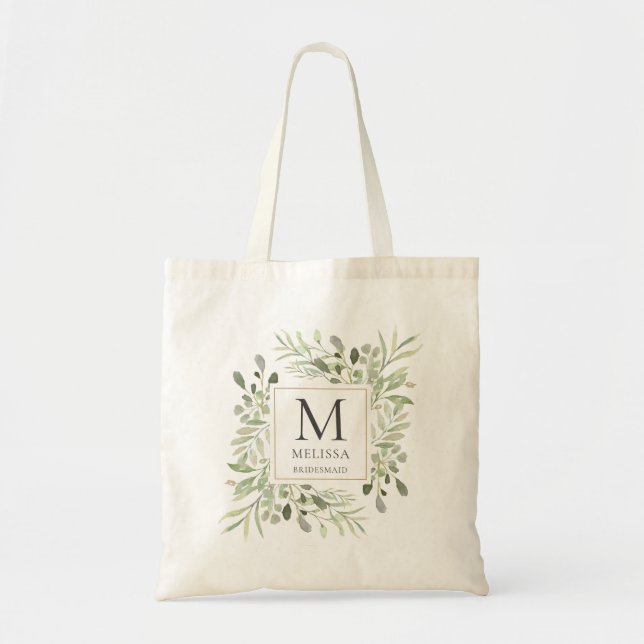 Tote Bag Verdure Aquarelle Botanique Mariage de la servante (Devant)