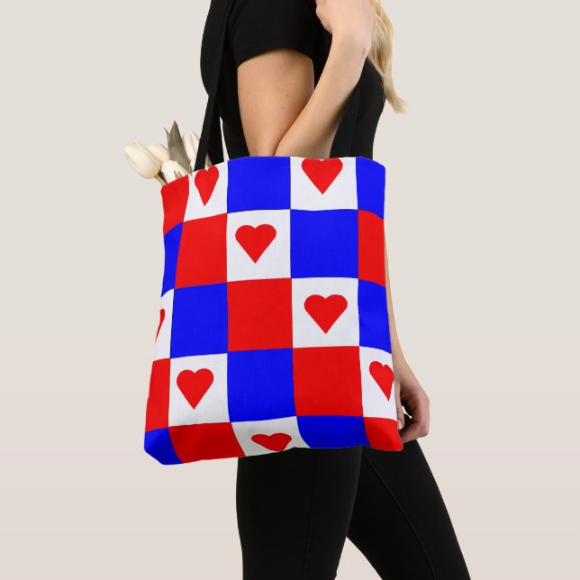Tote Bag Vérificateurs rouges, blancs et bleus (De près)