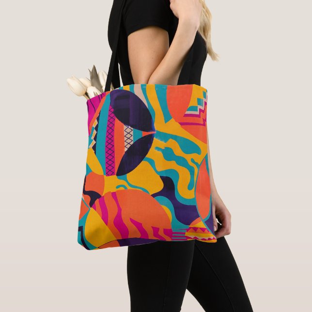 Tote Bag Véritable peinture Abstraite colorée (De près)