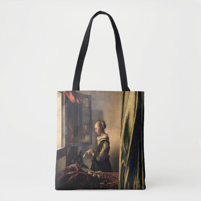 Tote Bag Vermeer - Fille lisant une lettre à une fenêtre ou (Devant)