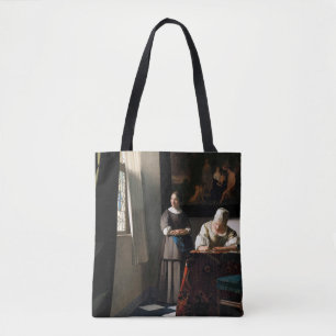 Tote Bag Vermeer - Lady Écrire une lettre avec sa bonne