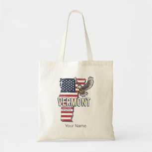 Tote Bag Vermont États-Unis Retro State Carte Vintage États