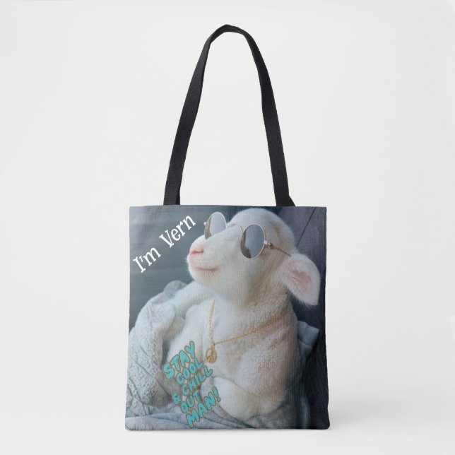 Tote Bag Vern the Prince of a  Lamb Riding Shotgun  (Devant)