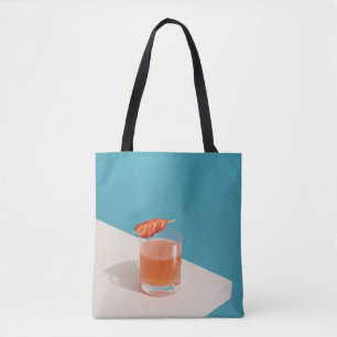 Tote Bag Verre à boire transparent avec liquide brun