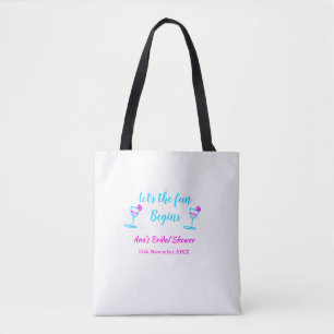 Tote Bag Verre à vin rose bleu enterrement de vie de jeune