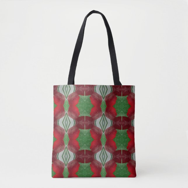 Tote Bag Verre de mer abstrait rouge et vert fourre-tout (Devant)