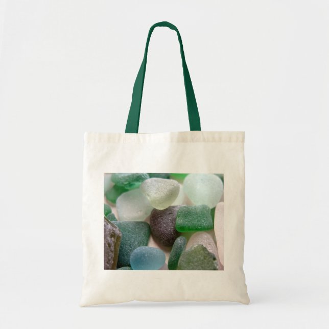 Tote Bag Verre de mer bleue et verte (Devant)