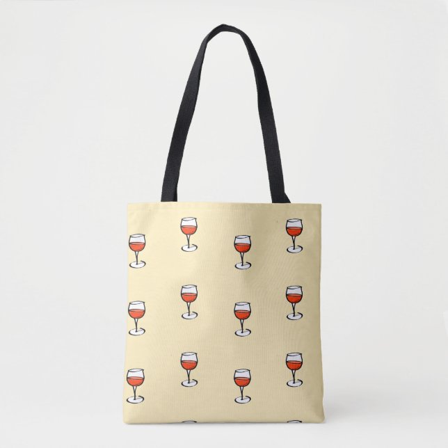 Tote Bag Verre de vin sur orange (Devant)