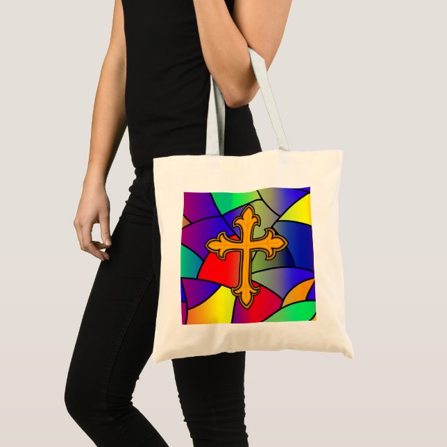 Tote Bag Verre tendu et croix religieuse (Devant (produit))