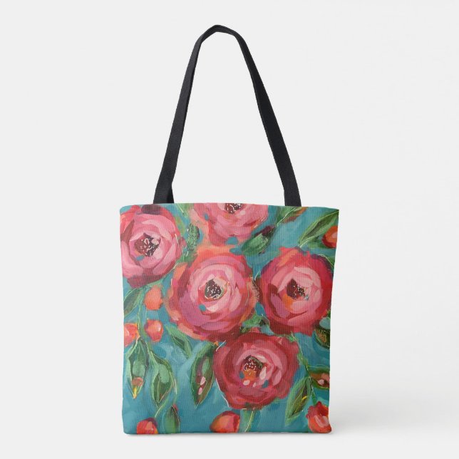 Tote Bag Vers le haut Rose Fourre-tout (Dos)