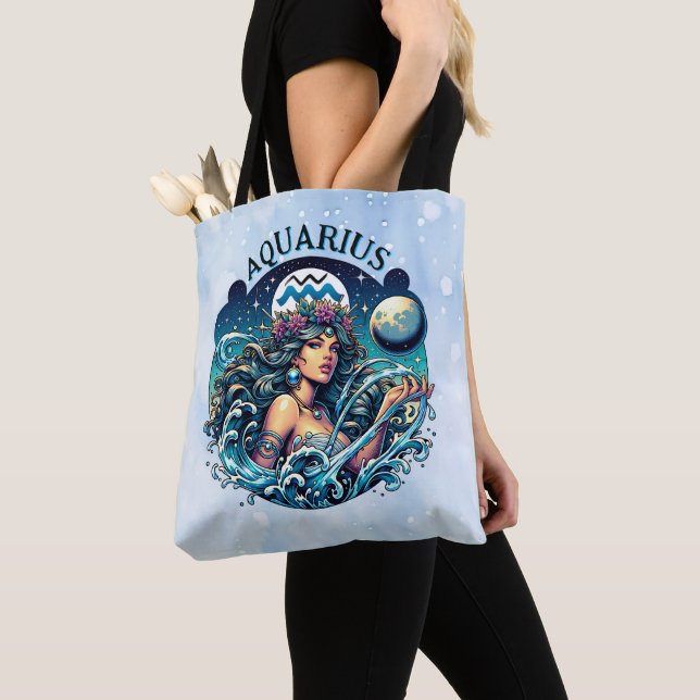 Tote Bag Verseau Porteuse d'Eau Belle Femme Astrologie  (De près)