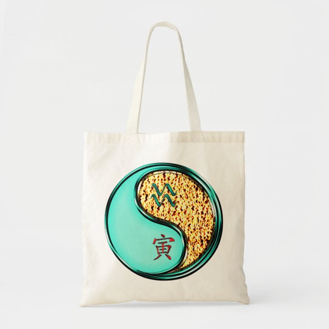 Tote Bag Verseau & Tigre de Feu (Devant)