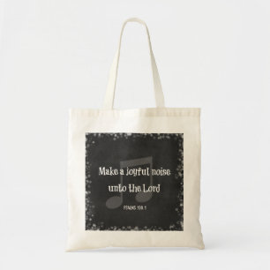 Tote Bag Verset biblique : Faites un bruit joyeux