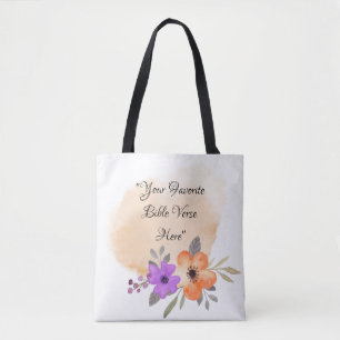 Tote Bag Verset biblique personnalisé sur l'Arrière - plan