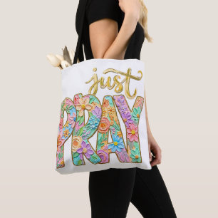 Tote Bag verset chrétien inspirant, prier simplement