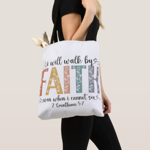 Tote Bag Verset de foi chrétienne inspirant