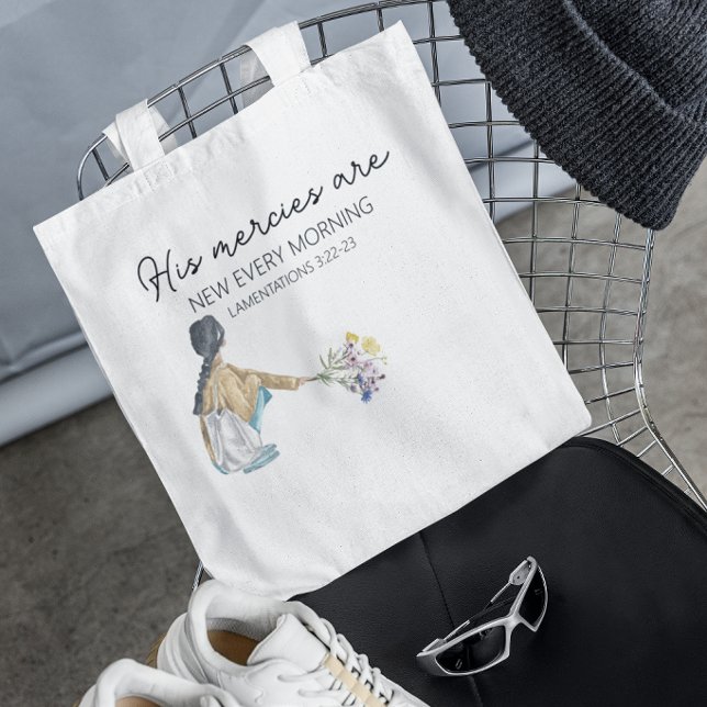 Tote Bag Verset de la Bible chrétienne  (Christian running to a coffee shop, heading to Bible study, or packing up daily essentials)