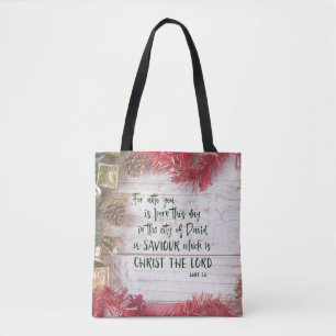 Tote Bag Verset de la Bible de Noël du KJV