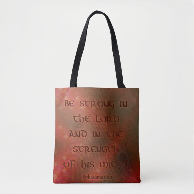 Tote Bag Verset de la Bible Rouge et Or (Devant)