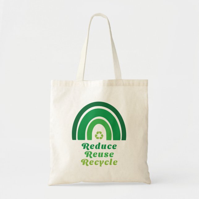 Tote Bag Vert arc-en-ciel De l'environnement réduire la réu (Devant)