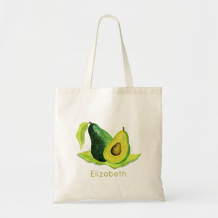 Tote Bag Vert Avocado Fruit à vie morte en aquarelle