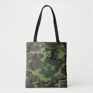Tote Bag Vert, brun, camouflage noir de Camo