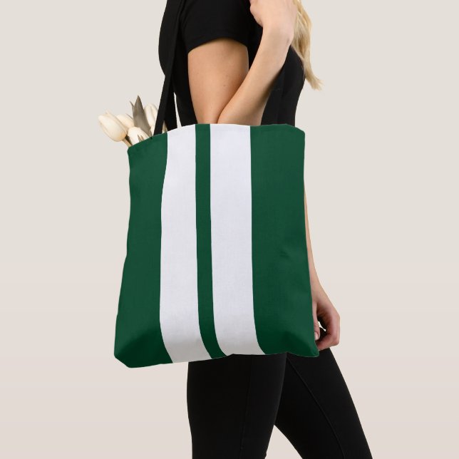 Tote Bag Vert de course britannique classique 🏁  Bandes de (De près)