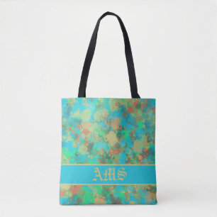 Tote Bag Vert et Jaune gouttes abstrait