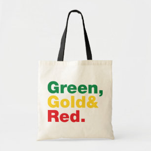 Tote Bag Vert, Or & Rouge.