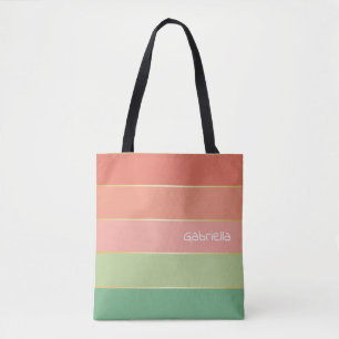 Tote Bag vert orange personnalisé Couleur de l'été Blocs